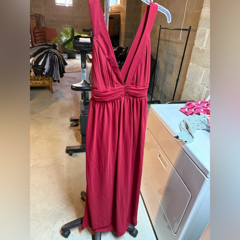 TFNC Burgundy Sleeveless Dress
